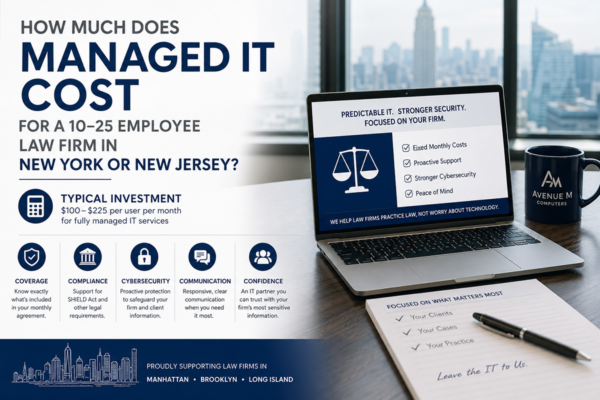 How Much Does Managed IT Cost for a 10–25 Employee Law Firm in New York or New Jersey?